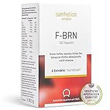 Sanhelios F-BRN Komplex Kapseln - Grüner Tee, Grüner Kaffee, Guarana, Schwarzer Pfeffer, Zink, Vitamin-B, Mineralstoffe - Deutsches Apothekenprodukt - Vegan, 100 Stück